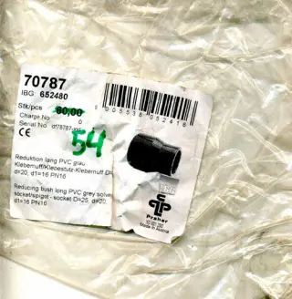 Муфта переходная d25-20-16, PN16 +GF+ длинная PVC-U