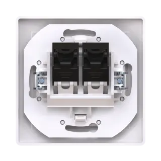 Розетка скрытой установки CADUCEUS ALING PRESTIGE двойная, компьютерная с модулями Keystone RJ45 8P8C, cat.5e, UTP