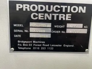 3-х осевой обрабатывающий центр BRIDGEPORT - VMC 1000 XP