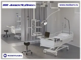 Светильники медицинские для процедур и малых операций Q-Flow 2, Merivaara, Финляндия – награда за дизайн
