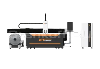 Оптоволоконный лазер для листов и труб со сменным столом XTC-1530ET/3000 Raycus/Reci