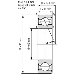 Подшипники 7012 B7012 EX60 S6012 36112 112HC MM9112