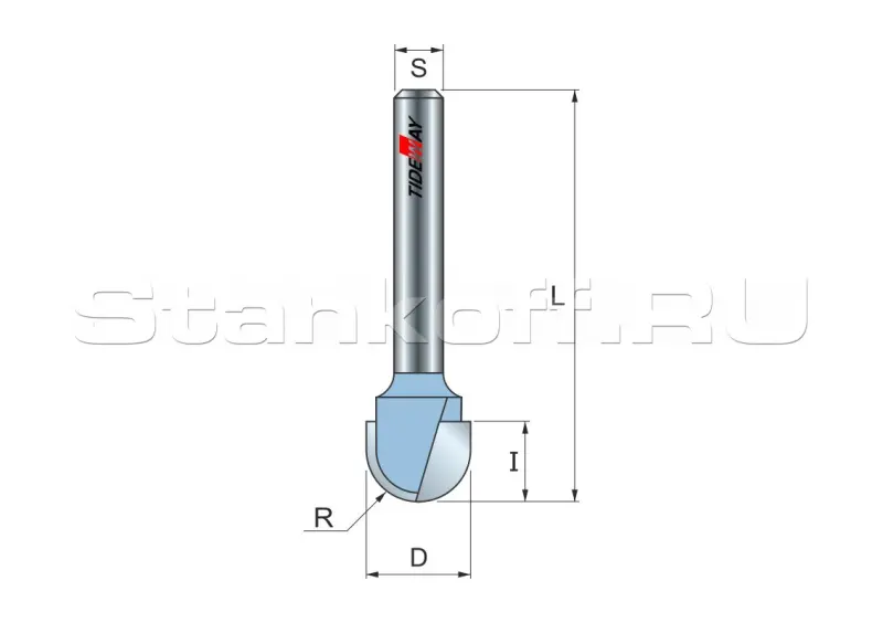 Фреза галтельная R=4,76 D=9,52x6,5 S=8 TIDEWAY LC05020608