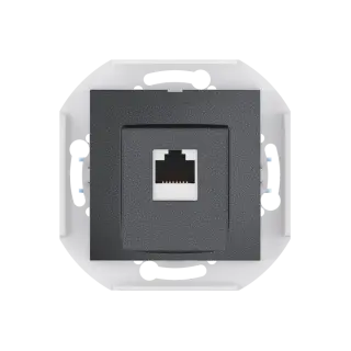 Розетка скрытой установки CADUCEUS ALING PRESTIGE компьютерная с модулем Keystone RJ45 8P8C, cat.6A, UTP, механизм