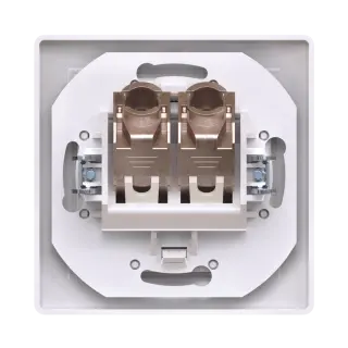 Розетка скрытой установки CADUCEUS ALING PRESTIGE двойная компьютерная с модулями Keystone RJ45 8P8C, cat.6, FTP