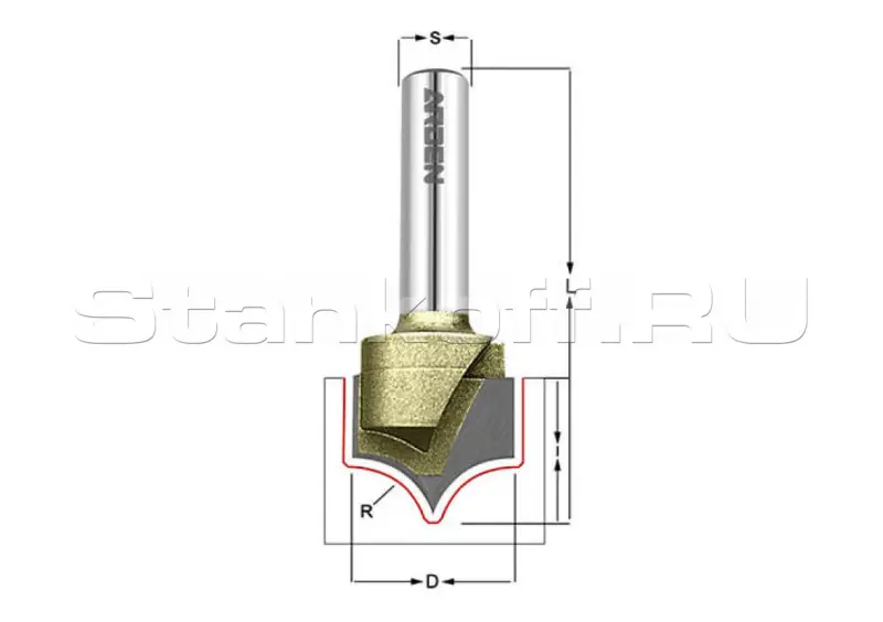Фреза скругление R=3.96 D=7.96x8.1 S=6.35 ARDEN A0405034