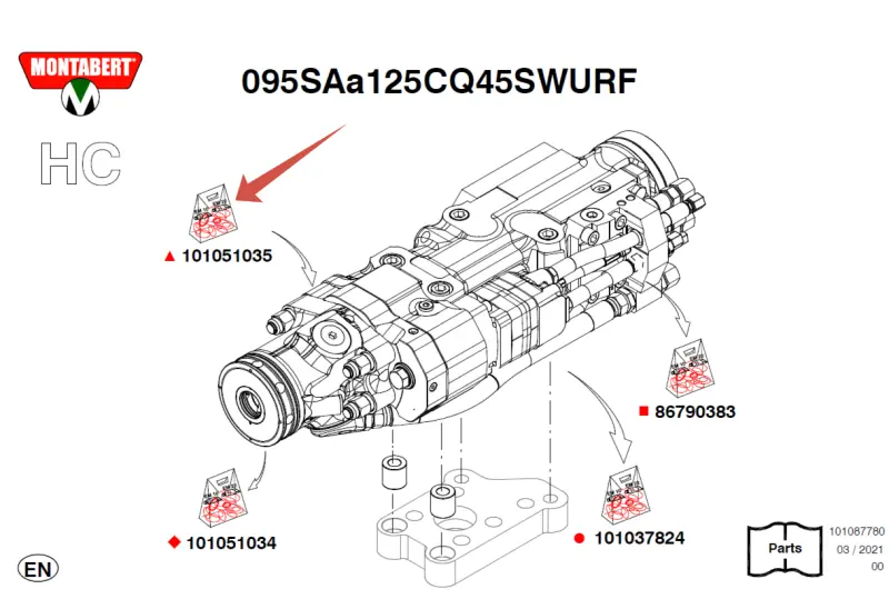 101051035 Комплект уплотнений Montabert HC95