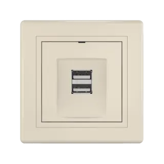 Розетка скрытой установки CADUCEUS ALING PRESTIGE двойная, USB, тип А, для зарядки устройств, 2,1А, 5В=, 250В~