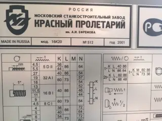 СТАНОК токарный 16К20 из НИИ 2001г с ЛЮНЕТОМ и ОСНАСТКОЙ