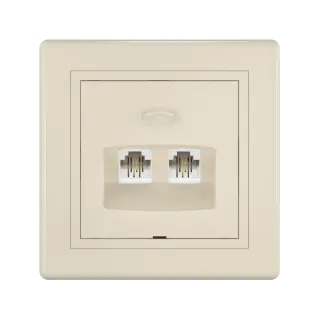 Розетка скрытой установки CADUCEUS ALING PRESTIGE, 2хRJ12 6P2C, двойная, телефонная
