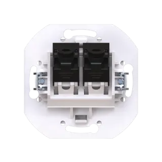 Розетка скрытой установки CADUCEUS ALING PRESTIGE двойная компьютерная с модулями Keystone RJ45 8P8C, cat.6, UTP, механизм