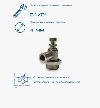 Пневмодроссель П-ДР1-1/2-4Ц