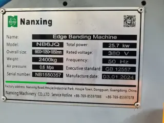Кромкооблицовочный станок с прифуговкой Nanxing NB6JQFVKL