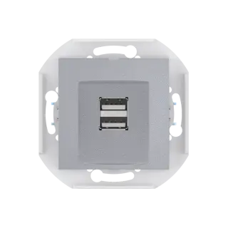 Розетка скрытой установки CADUCEUS ALING PRESTIGE двойная, USB, тип А, для зарядки устройств, 2,1А, 5В=, 250В~, механизм
