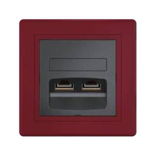 Розетка скрытой установки CADUCEUS ALING PRESTIGE двойная компьютерная с модулями Keystone RJ45 8P8C, cat.6, FTP