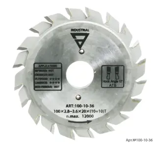 120-12-36. Пильный диск подрезной 120x22x2,8-3,6 Z=12+12T