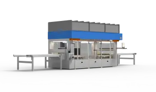 Проходной станок с техническим зрением ﻿industrial для нанесения ЛКП на деревянные детали методом распыления