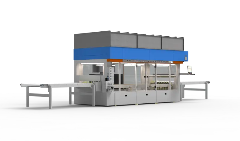 Проходной станок с техническим зрением ﻿industrial для нанесения ЛКП на деревянные детали методом распыления