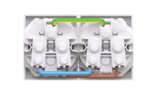 Розетка CADUCEUS ALING MODE электрическая, двухместная, модульная, для скрытой проводки, механизм, 16А, 250 В~