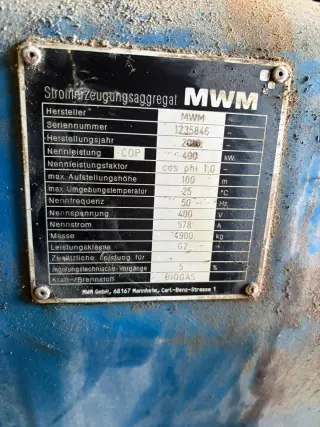 газопоршневой генератор, ГПУ, газовый генератор MWM TCG2016-V8 400 KW