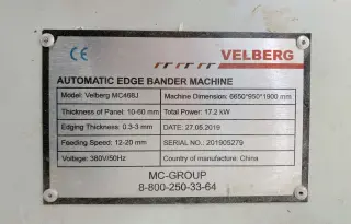 Кромкооблицовочный станок Velberg MC468J