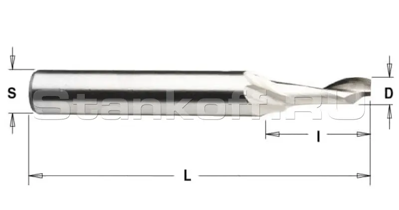 Спиральная фреза Z1 по алюминию HSSL1LX8525 (5*25*8*100)