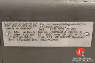 Сервомотор от круглошлифовального станка STUDER S40, siemens 1FT5064-0AC01-2