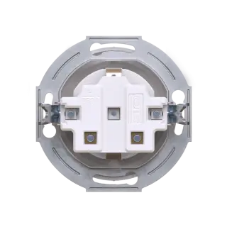 Механизм розетки скрытой установки CADUCEUS ALING EON с заземлением, без шторок, с керамическим основанием, 16А, 250В~