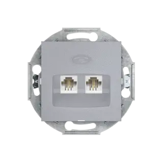 Розетка скрытой установки CADUCEUS ALING PRESTIGE 2хRJ12 6P2C двойная, телефонная, механизм
