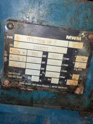газопоршневой генератор, ГПУ, газовый генератор MWM TCG2016-V8 400 KW
