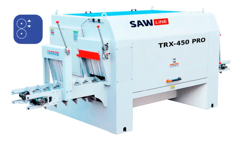 Бревнопильный станок SAWLINE TRX 450 PRO с вертикальным перемещением вала