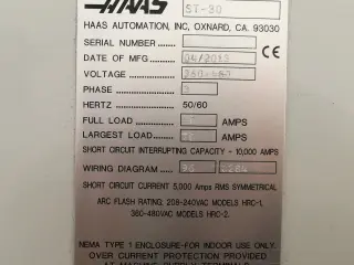 Токарный станок с ЧПУ HAAS ST-30