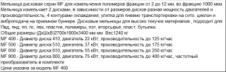 Мельница дисковая для ПП, ПЭ, АБС, ПС, ПВХ - серии MF