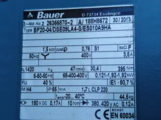 Мотор‑редуктор Bauer BF20‑04/DSE09xA4-S (геликоидальный) 1,5 вт 47 об в мин