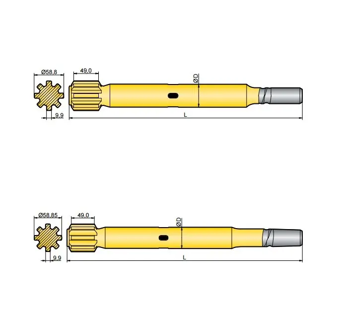 Хвостовик аналог Sandvik/Tamrock HL 500, HL 500 S, HL 550 S, HL 560 S