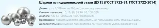 Шарики стальные