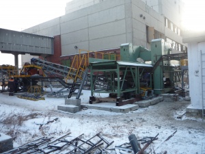 Линия переработки крупногабаритного железобетона