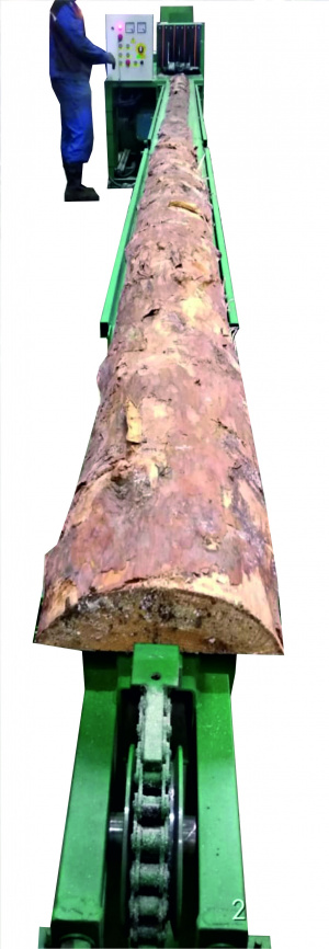 Станок брусующий(бревнопильный)делает лафет а потом перерабатывает горбыль на обрезные доски подача бревна цепная СБГП-700 два в одном