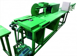 Станок брусующий(бревнопильный)делает лафет а потом перерабатывает горбыль на обрезные доски подача бревна цепная СБГП-700 два в одном