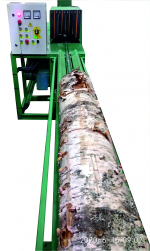 Станок брусующий(бревнопильный)делает лафет а потом перерабатывает горбыль на обрезные доски подача бревна цепная СБГП-700 два в одном