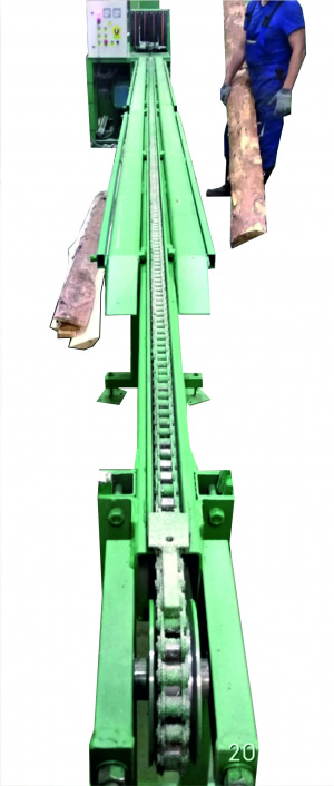 Станок брусующий(бревнопильный)делает лафет а потом перерабатывает горбыль на обрезные доски подача бревна цепная СБГП-700 два в одном