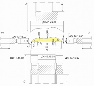 Комплект фрез для изготовления фасонных изделий ДФ-13.45