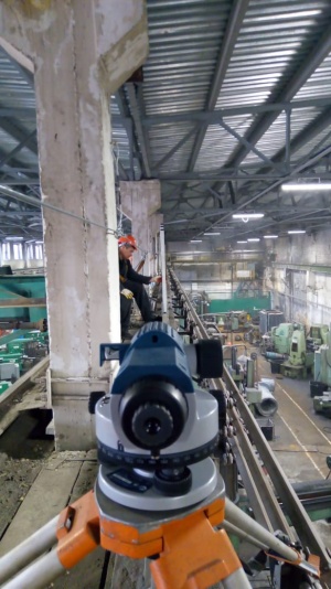 Нивелировка, рихтовка крановых путей мостовых кранов