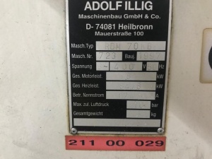 In-line линия с формовкой Illig RDM 70 KB и экструдером Battenfeld 120мм 1997 года