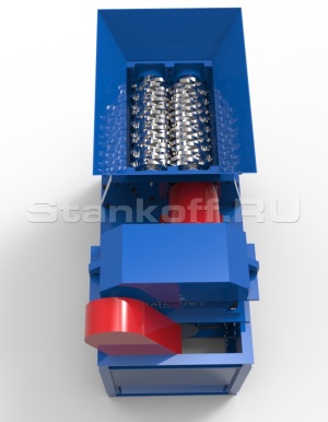 Двухвальный шредер для пластика, резины, древесины, бумаги, стекла ДШВ-500