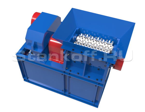 Двухвальный шредер для пластика, резины, древесины, бумаги, стекла ДШВ-мини 300