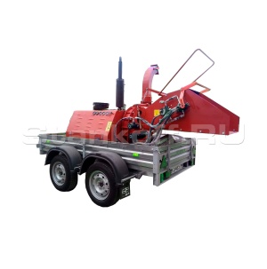 Мобильный измельчитель дерева на двухосном прицепе DWG-60G-2