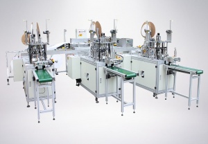 Автоматическую линию для производства одноразовых трехслойных медицинских масок для лица HT-PKB20