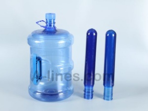 Полуавтомат выдува пэт бутылок 19 литров, выдув банок канистр тары 10-25л