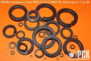 Шайба пружинныая, гроверная по ГОСТ 6402-70, ОСТ 1 11532-74, ОСТ 1 11533-74, ОСТ 4Г 0.894.202